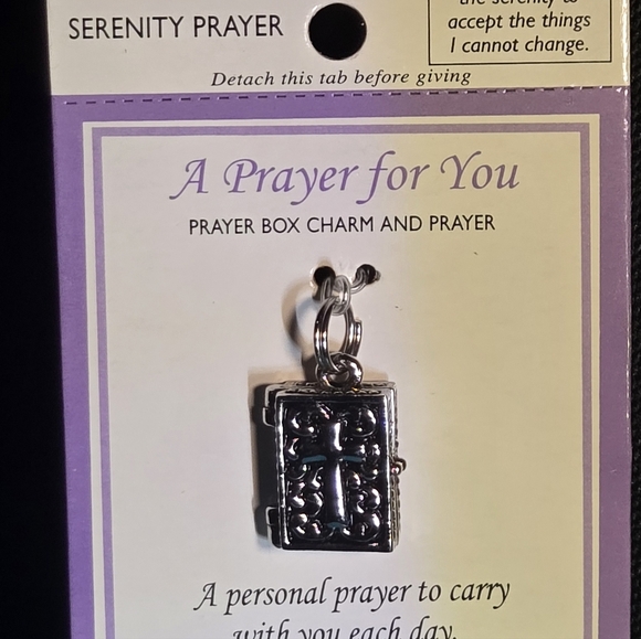 "Serenity Prayer"GANZ Silver Prayer Box Charm Locket with Scroll Inside - Picture 10 of 11